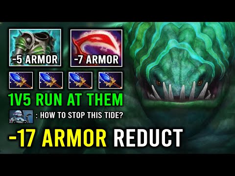 WTF  17 Armor Reduct Desolator AC 1v5 Run At Everyone Offlane Tidehunter Dota 2