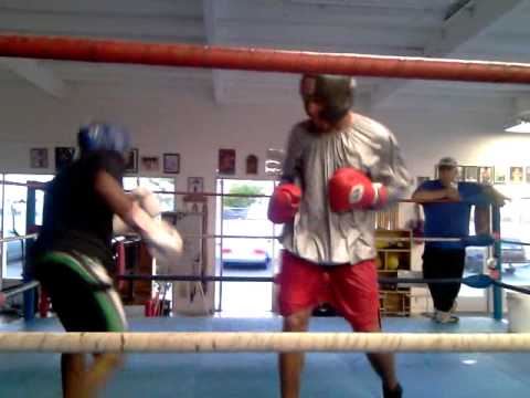 Sparring with lester