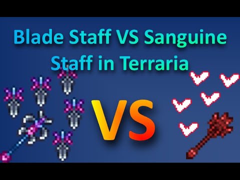 Comparing the Blade Staff and the Sanguine Staff in Terraria