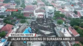 Seperti Ini Penampakan Jalan Raya Gubeng yang Ambles Dilihat dari Udara