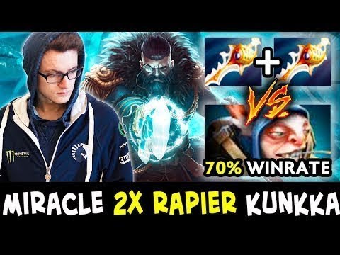 Miracle 2x DIVINE RAPIER vs Megacreeps+70% winrate Meepo