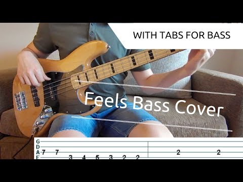 FEELS - Calvin Harris ft. Williams, Perry, Big Sean | BASS COVER WITH TAB | NOTE for NOTE |
