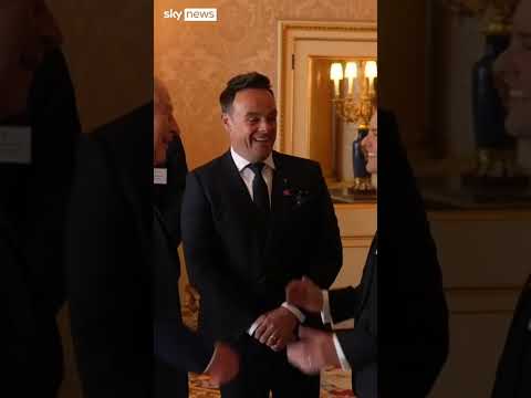 King Charles laughs with Ant and Dec at Buckingham Palace