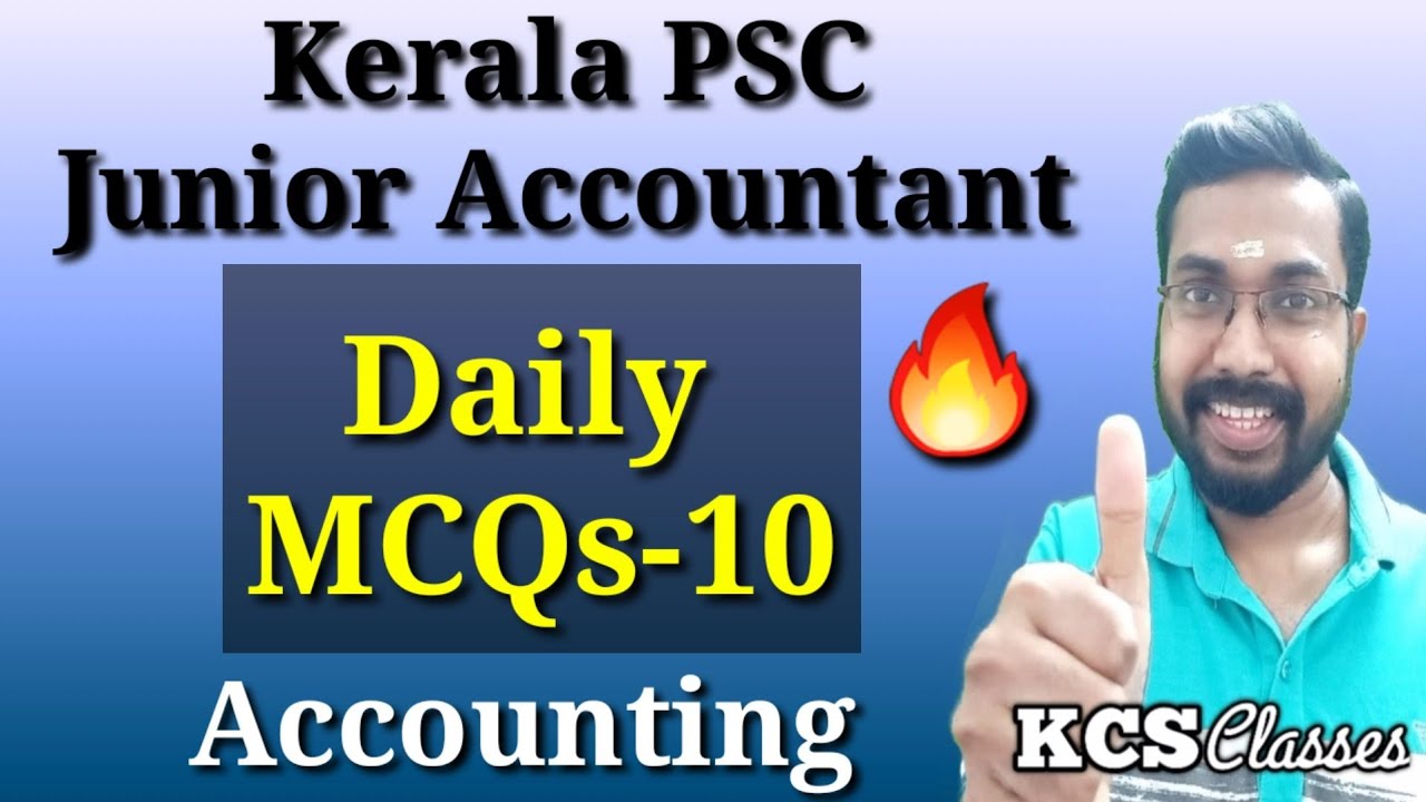 Kerala PSC Junior Accountant Daily MCQs-10|Accounting 