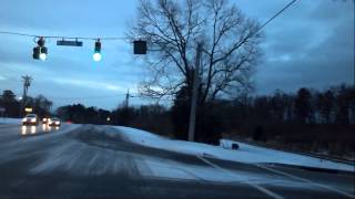 preview picture of video 'Icy roads Simpsonville SC to Fountain Inn SC  1/29/14'