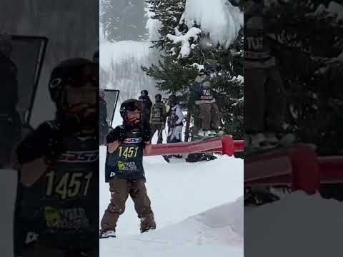 Switch on front swap on skis #rail skiing #ski #jackson hole