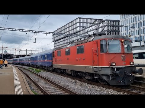 SBB Re 4/4 II mit Nightjet abfahrt in Zürich HB