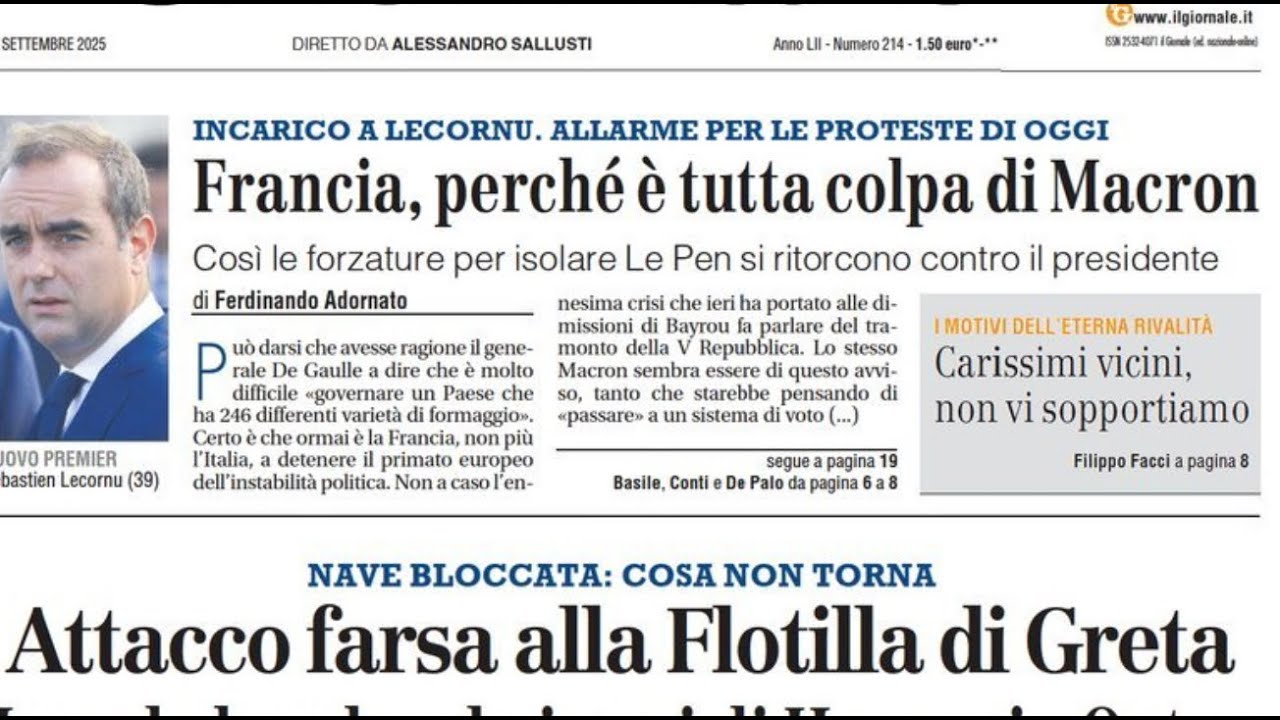 RASSEGNA STAMPA 10 SETTEMBRE 2025 QUOTIDIANI NAZIONALI ITALIANI  PRIME PAGINE DEI GIORNALI DI OGGI