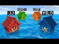 Milo Vs Chip Vs Friends WATER House Battle In Minecraft