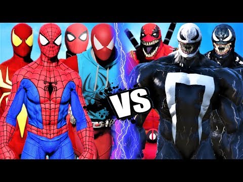 TEAM SPIDER-MAN vs TEAM VENOM - EPIC BATTLE