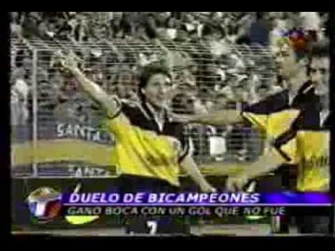 Gol de La Paglia al Barcelona (Boca 3-Barcelona 2 11-08-1999)
