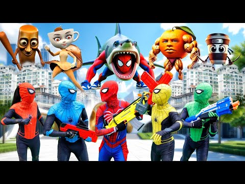 Tung Tung Tung Sahur Giant vs Team Spider Man || Tung Tung Tung Sahur Movie Collection #2