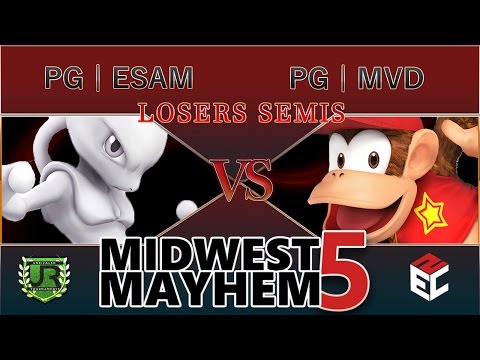 Midwest Mayhem 5 LOSERS SEMIS - PG | ESAM (Mewtwo, Pikachu) vs PG | MVD (Diddy Kong, Mario)