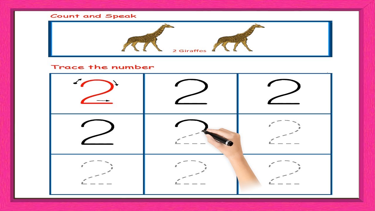 Tracing | How to write numbers | How to write Number 2 | Tracing numbers worksheets | Preschool |