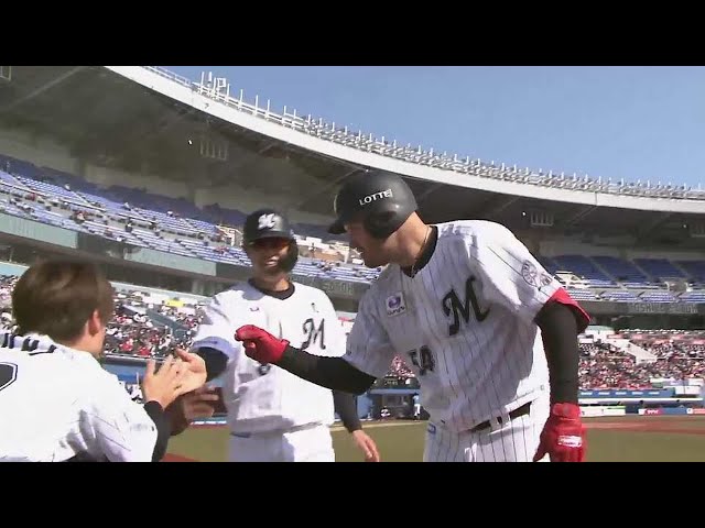 【5回裏】幕張寿司プレオープン!! マリーンズ・レアード 3ランホームランで追加点を挙げる!! 2022年3月15日 千葉ロッテマリーンズ 対 広島東洋カープ