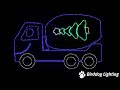 LED Rope Light Concrete Truck Decoration - Animated Lighted Sign - RGB Color Changing - 75 Inch