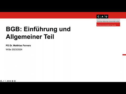 BGB AT – Folge 01 (Fälle zum Einstieg)