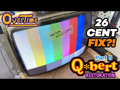 Fixing a DEAD arcade monitor with a 26¢ part! 💀 Kortek KTN-2001 saved! 📺 Q*bert restoration part 5