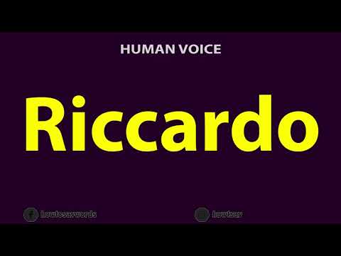 How To Pronounce Riccardo