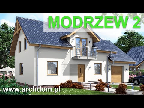 Dom jednorodzinny parterowy z poddaszem Modrzew 2 -prezentacja projektu domu- ArchDOM Projekty Domów