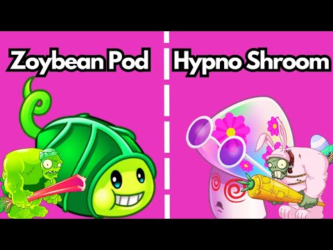 Plants vs Zombies 2 Game - Zoybean Pod VS Hypno Shroom (LVL- 1 to Max Level) - PVZ 2