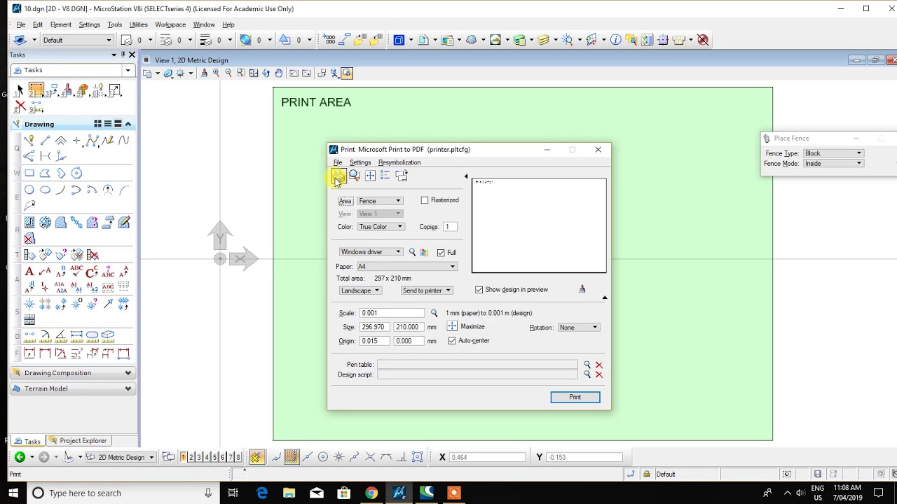 Microstation V8i - How To Print To PDF