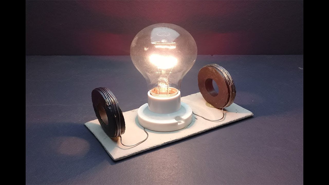 Free energy electricity generator light bulb 220 Volts - Experiment project at Home 2019