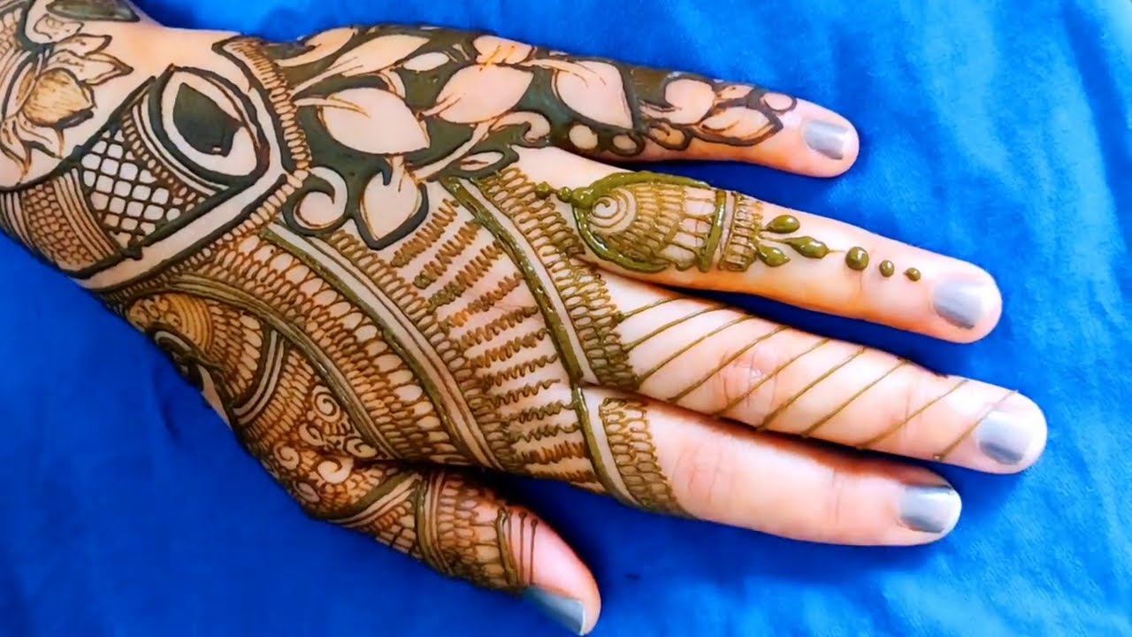 full hand bridal mehndi design front and back tutorial by aaru mehndi