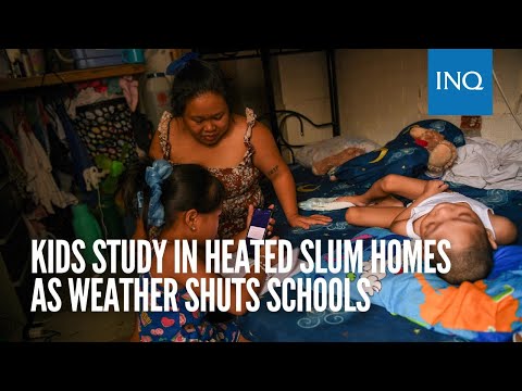 Kids study in heated slum homes as weather shuts schools