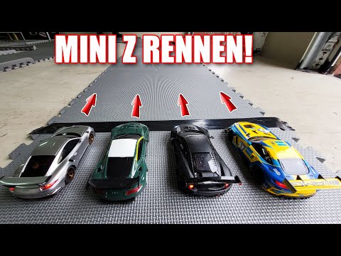 Selbstgebaute MINI Z RENNBAHN mit LUXUS KAROSSEN im RENNEN!