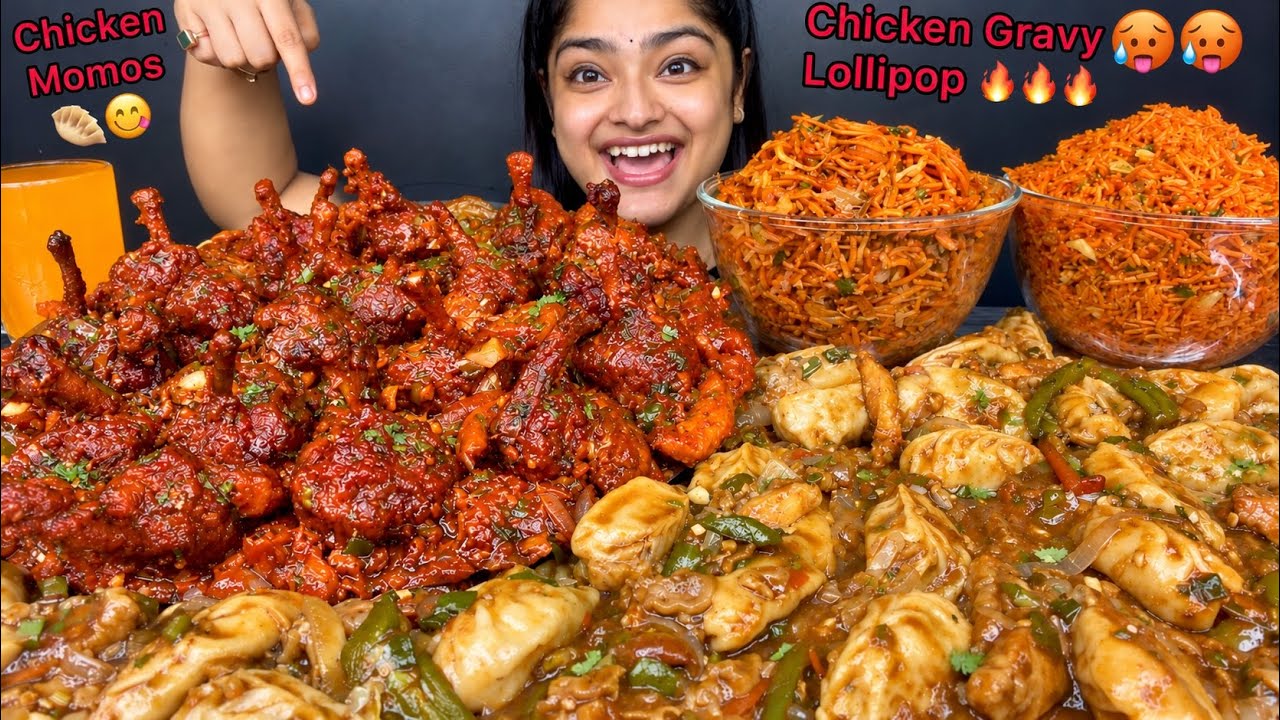 SPICY CHICKEN GRAVY LOLLIPOP, SPICY CHILLI CHICKEN MOMOS, CHICKEN SCHEZWAN NOODLES, SCHEZWAN RICE