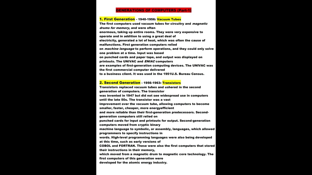 Generations Of Computers (part-1)