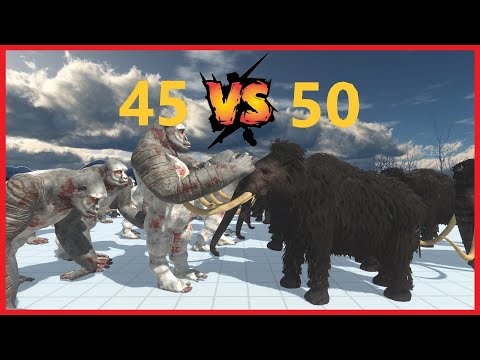 45x OLD GORO VS 50x WOLLY MAMMOTH - ANIMAL REVOLT BATTLE SIMULATOR