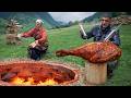 Tender Beef Leg Soaked In A Citrus Juice Baking In A Village Pit Oven
