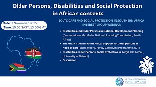 Older Persons, Disabilities and Social Protection in African contexts 