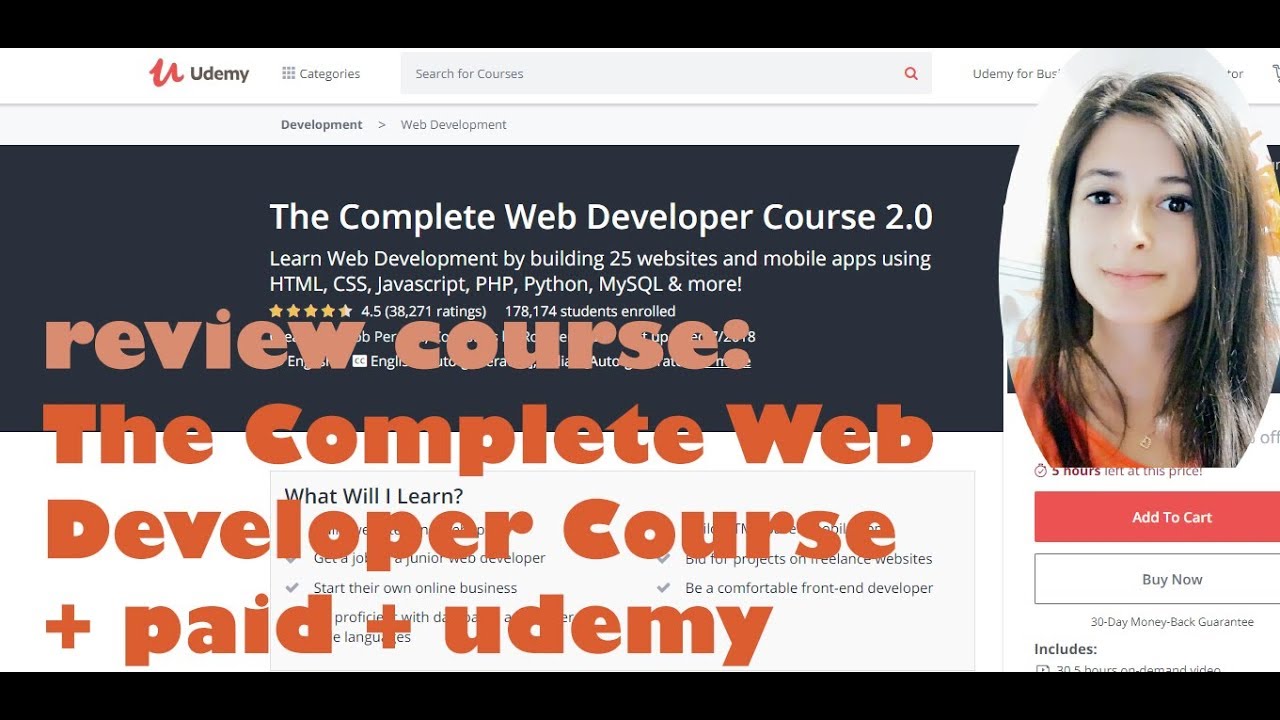 The Complete Web Developer - Udemy - Paid | Reviewing online tech courses