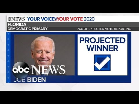 バイデンがフロリダの民主党第一次選挙で勝利すると予想されている (Biden projected to win Florida Democratic primary)