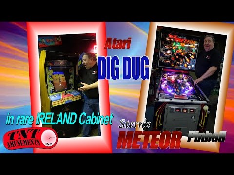 #1118 Atari DIG DUG in Rare Ireland Cabaret Cabinet & Stern METEOR-TNT Amusements