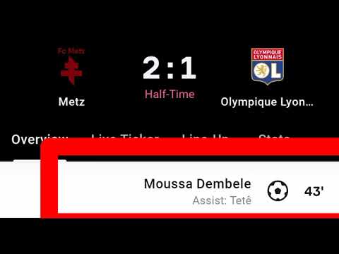 Moussa Dembele Goal Vs Metz | Metz Vs Lyon | 2-1 |