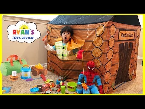 Pretend Play Food Toy Camping & Fishing! Fun Activities for Kids! Cooking Kinder Egg Surprise Toys Video