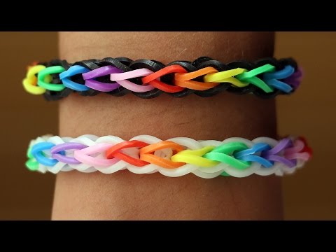 Rainbow Loom English - DOUBLE CROSS SINGLE - Loom Bands, easy, how to, DIY