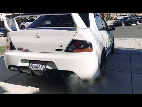 EVO IX with HKS Hi Power exhaust (cold start and quick walk around) #mitsubishi #lancer #evolution
