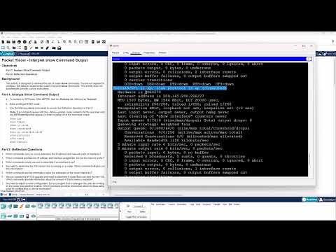 CCNA1-ITNv7 - 17.5.9 Packet Tracer - Interpret show Command Output