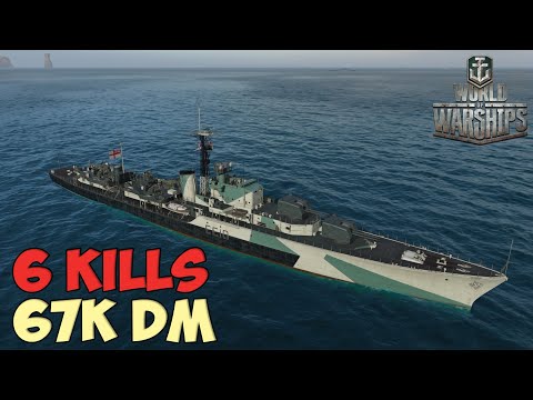 World of WarShips | Druid | 6 KILLS | 67K Damage - Replay Gameplay 4K 60 fps