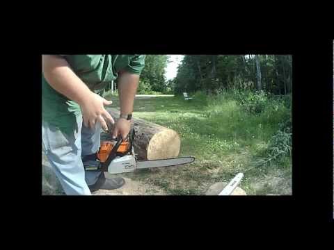 Stihl ms 170 with Oregon Powersharp 16" vs Stihl Factory 16" bar/chain on same saw.