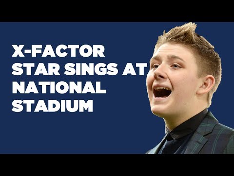 X-Factor star Nicholas McDonald sings the Scottish National Anthem