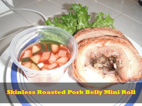 Skinless Roasted Pork Belly Mini Roll Recipe | How to Make