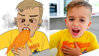 Vlad and Niki | Niki copying Mom for 24 hours challenge funny drawing meme