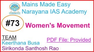 Mains Made Easy by Narayana IAS Academy -Women's Movement