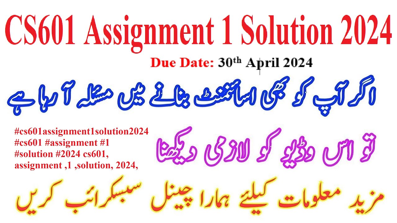 CS601 Assignment 1 Solution 2024